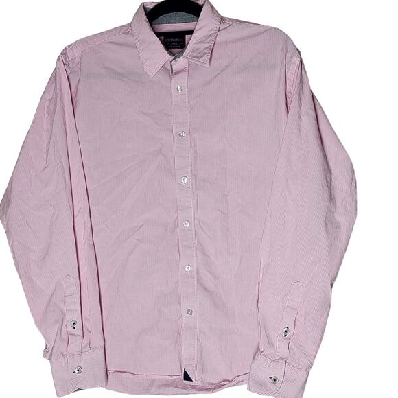 UNTUCKit Other - UNTUCKit Pink and White Stripe Button Up Shirt‎ Mens L Large 100% Cotton
